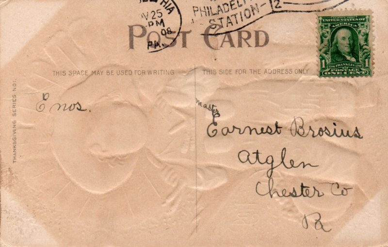 11347 Thanksgiving Greetings - 1908