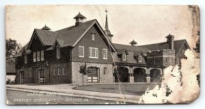 c1910 HERSHEY CHOCOLATE CO PENNSYLVANIA GARAGE AND LIVERY AD POSTCARD P729