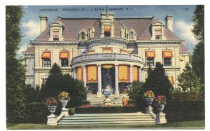 Postcard Chetwood Residence JJ Astor Newport RI Rhode Island