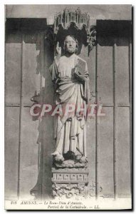Old Postcard Amiens the Beautiful God of Amiens cathedral portal