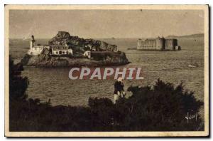 Old Postcard Carantec Finistere Ile Louet and the castle of Taurus