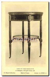 Old Postcard Kettle Louis XVI table in mahogany with gilt bronze rail