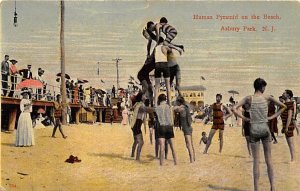 Human Pyramid On The Beach Asbury Park, New Jersey NJ