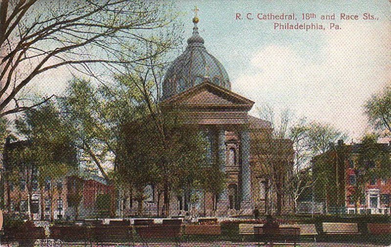 Postcard R.C. Cathedral 18th and Race Sts Philadelphia PA