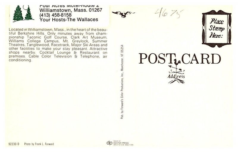 Massachusetts  Williamstown , Four Acres Motel