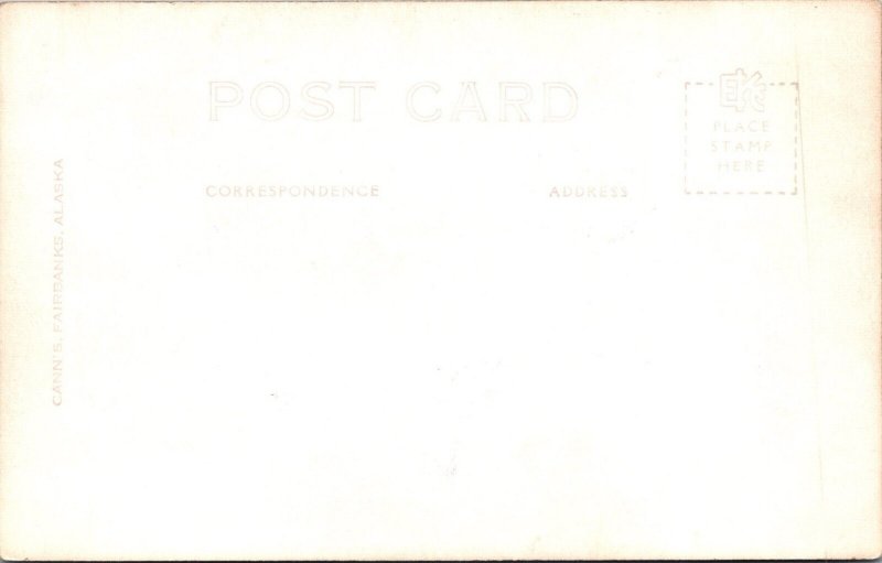 CHENA RIVER BRIDGE Depot Fairbanks Alaska Postcard RPPC 1st street JC7