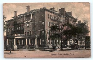 BUFFALO, NY New York ~ Street Scene NIAGARA HOTEL1910 Hand Colored Postcard