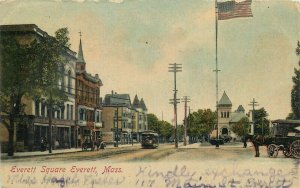 United States Everett Square street view tramway 1906 