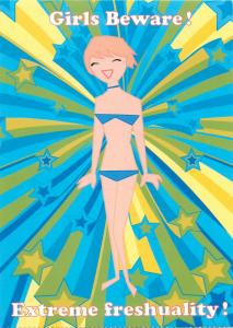 Impulse body spray advertising postcard