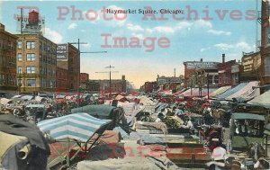 5 Postcards, Chicago Illinois, Haymarket Square Scenes
