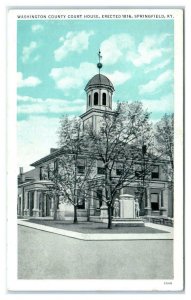SPRINGFIELD, Kentucky KY ~ Washington County COURT HOUSE c1920s-30s Postcard