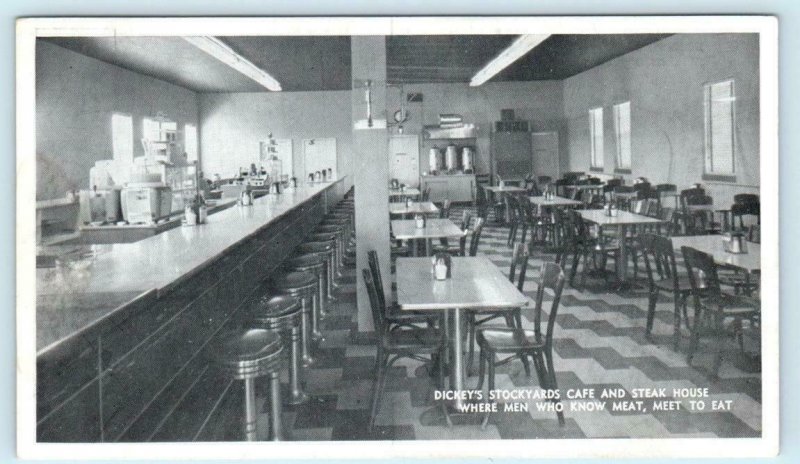 SIOUX FALLS, SD South Dakota ~ Roadside Dickey's STOCKYARD CAFE c1950s  Postcard