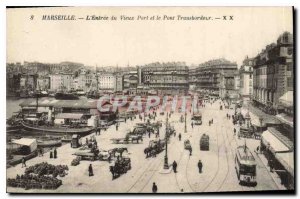 Postcard Old Marseille's Old Port Entrance and Transporter Bridge
