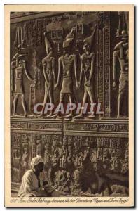 CPA Egypt Egypte Kom Ombo Tolomey between the two Divinities of Upper and Lower 