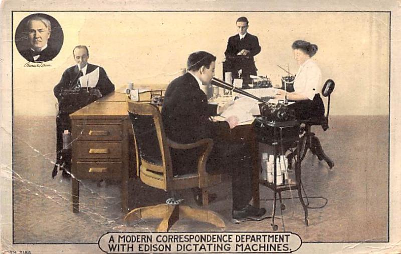 Edison Dictating Machines Advertising Unused 