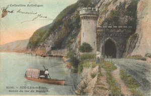 Navigation & sailing themed old postcard Aix les Bains Bourget lake gondola