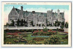 c1930's Plant Residence Garden Flower Groton Connecticut CT Vintage Postcard
