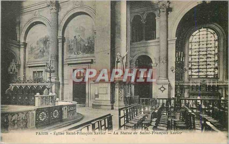 Old Postcard Paris Saint Francis Xavier Church Statue of St. Francois Xavier