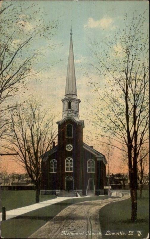 Lowville NY Methodist Church c1910 Postcard