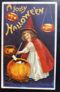 1910 Franklin MA Usa Picture Postcard Cover A Jolly Halloween