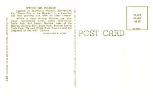 Postcard BUILDING SCENE Springfield Missouri MO AT0808