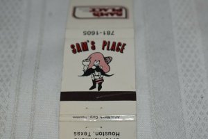 Sam's Place Del Norte Houston Texas 20 Strike Matchbook Cover