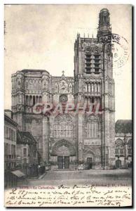 Old Postcard Sens La Cathedrale