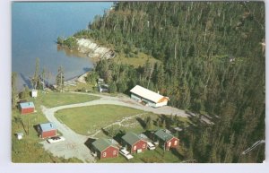 Bonny Bay Camp, Dryden, Ontario, Vintage Chrome Aerial View Postcard