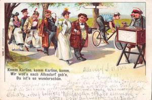 Allendorf Germany Greetings Parade Music Organ Grinder Antique Postcard J72906