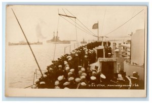 c1920's USS Utah Homeward Bound Steamer Ship RPPC Photo Vintage Postcard 