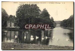 Old Postcard Chateau de Dampierre L & # & # 39ile and 39etang Swans