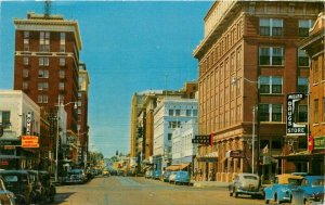 Automobiles Eighth Street Wichita Falls Kansas Crocker 1950s Postcard 20-9883
