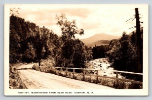 Mt Washington from Glen Road Gorham NH Sepia Photo Postcard Shorey Studio