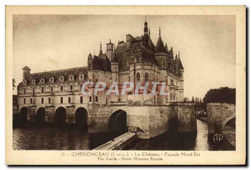 Postcard Old Chateau Chenonceau The Facade North East