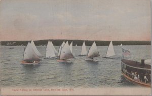 Postcard Yacht Racing on Delavan Lake Delavan Lake WI