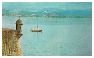 Sentry box at Bastion San Austin overlooking San Juan Channel Boat Postcard