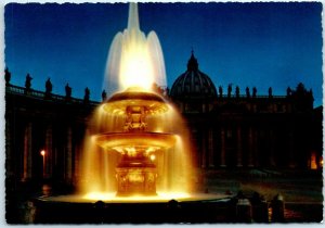 M-7862 St Peter Square And Fountain of Bernini Twilight Rome