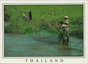 Thailand Postcard - Villagers are Raising Yaw in a Canal  RRR1239
