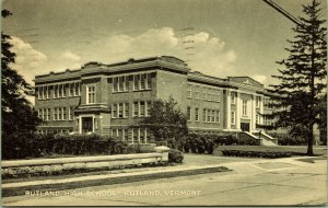 Rutland High School Vermont Postcard 1944