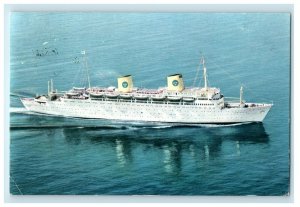 1963 Swedish American Line MS Kungsholm Steamer Ship Posted Vintage Postcard