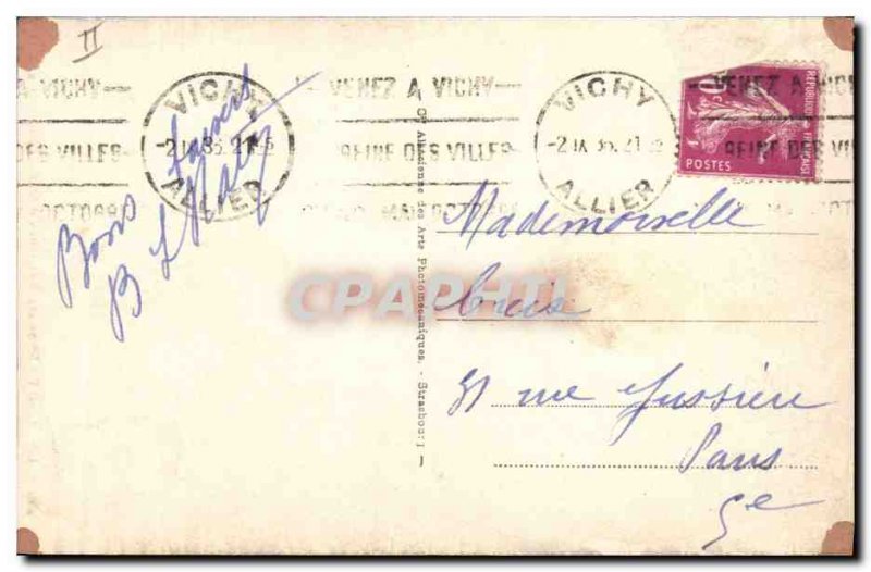 Old Postcard Tree in Vichy new parks Poplars Giants