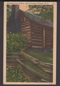 North Carolina - Original Log Cabin, 1816, Fontana Village, Fontana Dam - LINEN