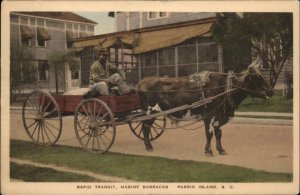 Parris Island SC South Carolina Black Americana Oxen Wagon Marine Barracks PC