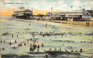 G82/ Galveston Texas Postcard 1909 Surf Bathing Beach Pavilion 3