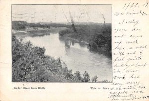 Waterloo Iowa Cedar River from Bluffs Vintage Postcard JF235282