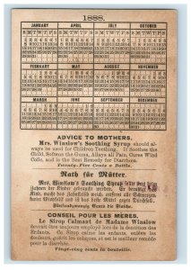 1880's Calendar Ingerman French Mrs. Winslow's Syrup Trade Card P75