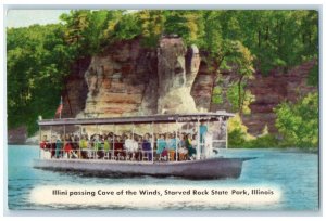 c1940 Illini Passing Cave Winds Starved Rock State Park Illinois IL Postcard