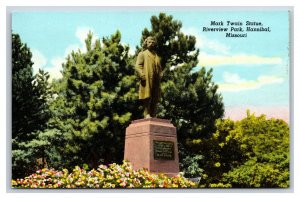 Mark Twain Statue Hannibal Missouri MO UNP Chrome Postcard S10