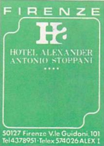 ITALY FIRENZE HOTEL ALEXANDER ANTONIO STOPPANI VINTAGE LUGGAGE LABEL