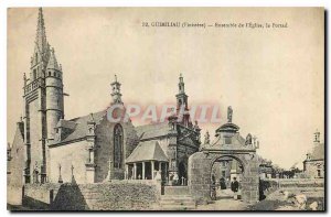 Old Postcard Guimiliau Finistere Church Set Portal